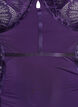 Lace and microfibre bodystocking with underwire, Purple, Packshot image number 2