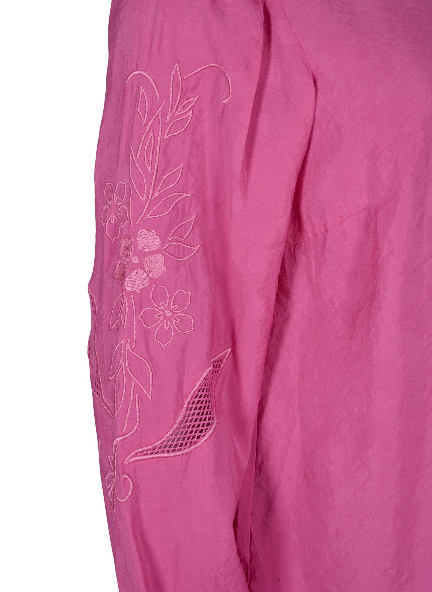 Zizzifashion Blouse with TENCEL&trade; Modal with embroidery details, Phlox Pink, Packshot image number 3