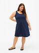 Sleeveless cotton dress with a-shape, Navy Blazer solid, Model image number 2