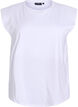 Sleeveless jersey blouse with shoulder pads, White, Packshot image number 0