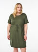 FLASH - Short T-shirt dress with tie belt, Green, Model image number 0