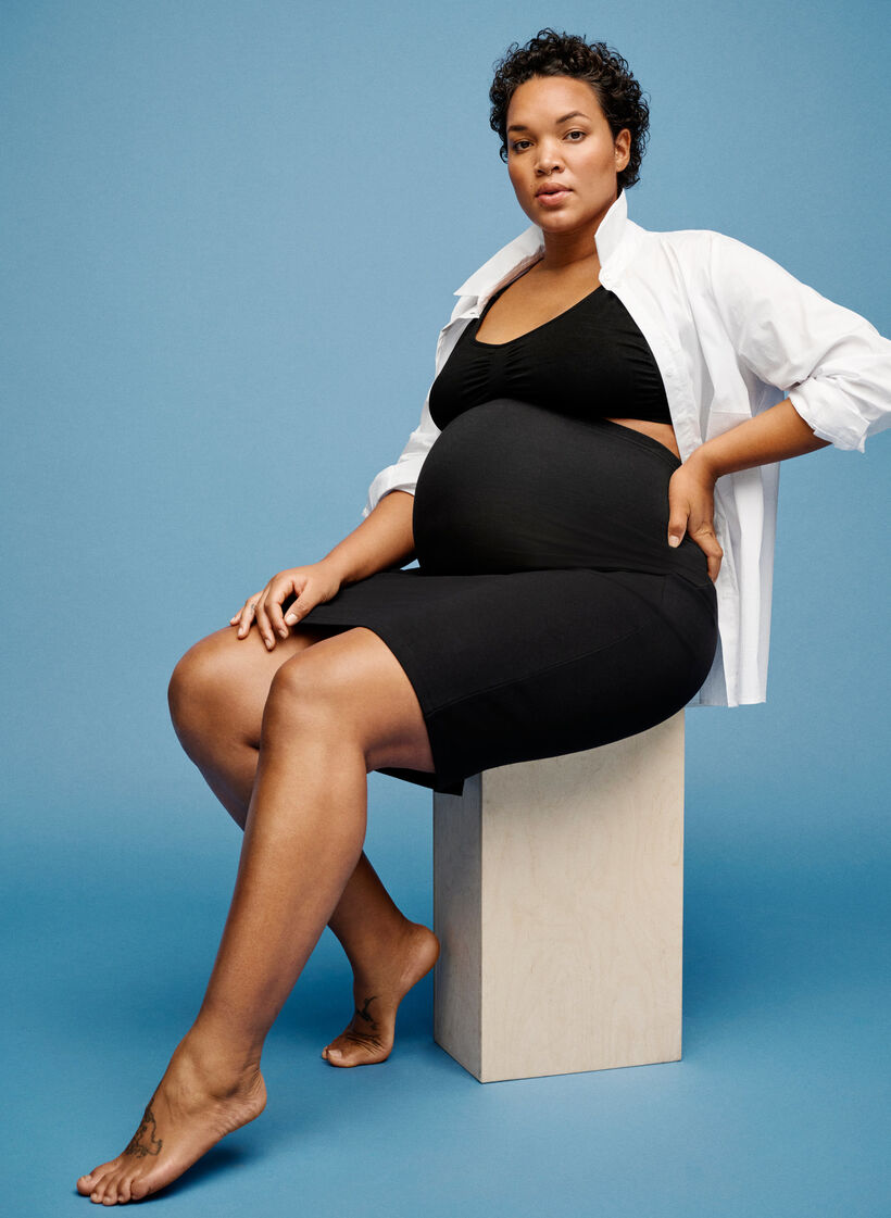 Close-fitting maternity skirt, Black, Image image number 0
