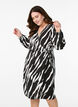 Short zebra print wrap dress, Black, Model image number 0
