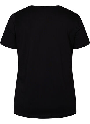 Short-sleeved cotton t-shirt with print, Black Love, Packshot image number 1