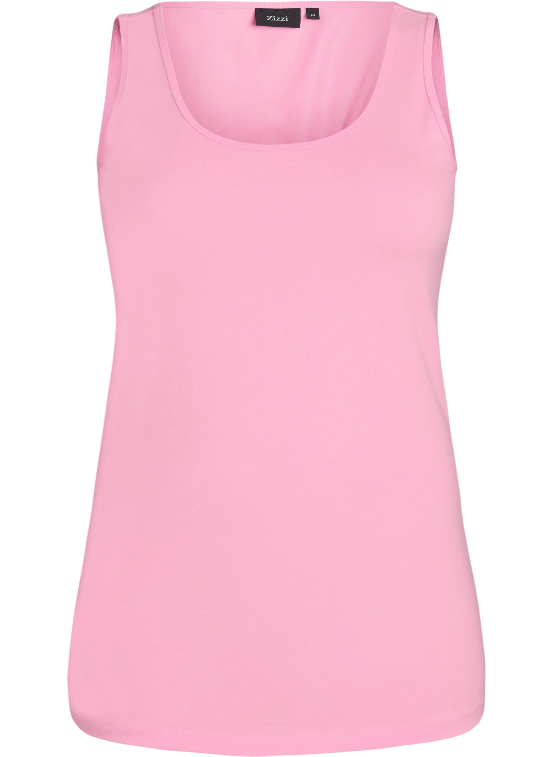 ZizzifashionSolid color basic top in cotton, Pink, Packshot image number 0