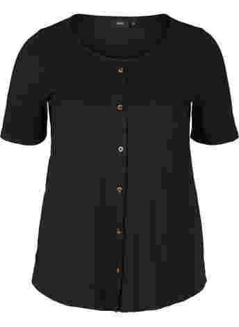 Short-sleeved T-shirt with buttons