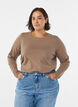 Basic jersey blouse with long sleeves, Brown, Model image number 0