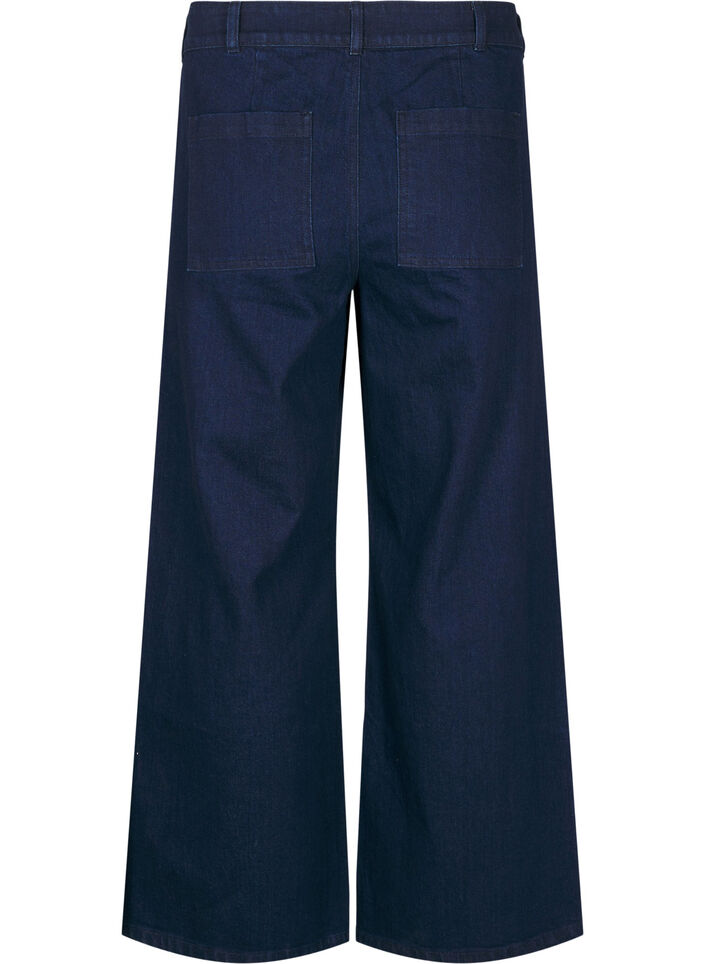 High-waisted wide leg jeans, Blue, Packshot image number 1