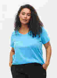 2-pack basic cotton t-shirt, Bonnie Blue/Black, Model