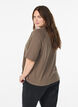 Jersey blouse with 1/2 raglan sleeves, Brown, Model image number 2