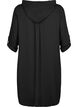 Shirt dress in viscose with hood and 3/4 sleeves, Black, Packshot image number 1