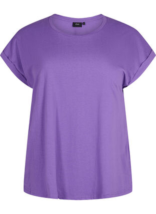 Short sleeve cotton blend T-shirt, Deep Lavender, Packshot image number 0