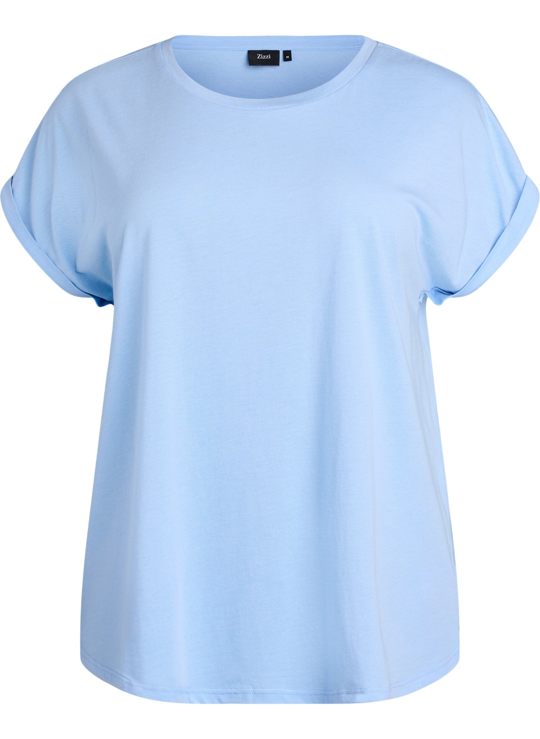 Zizzifashion Short-sleeved t-shirt in a cotton blend, Blue, Packshot image number 0