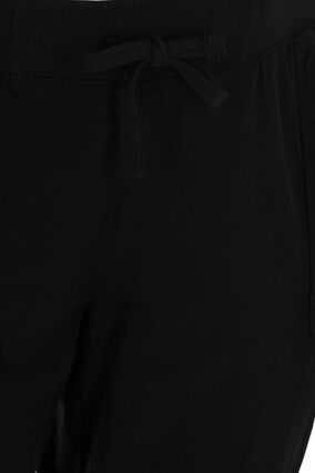 Cotton Capri trousers , Black, Packshot image number 3