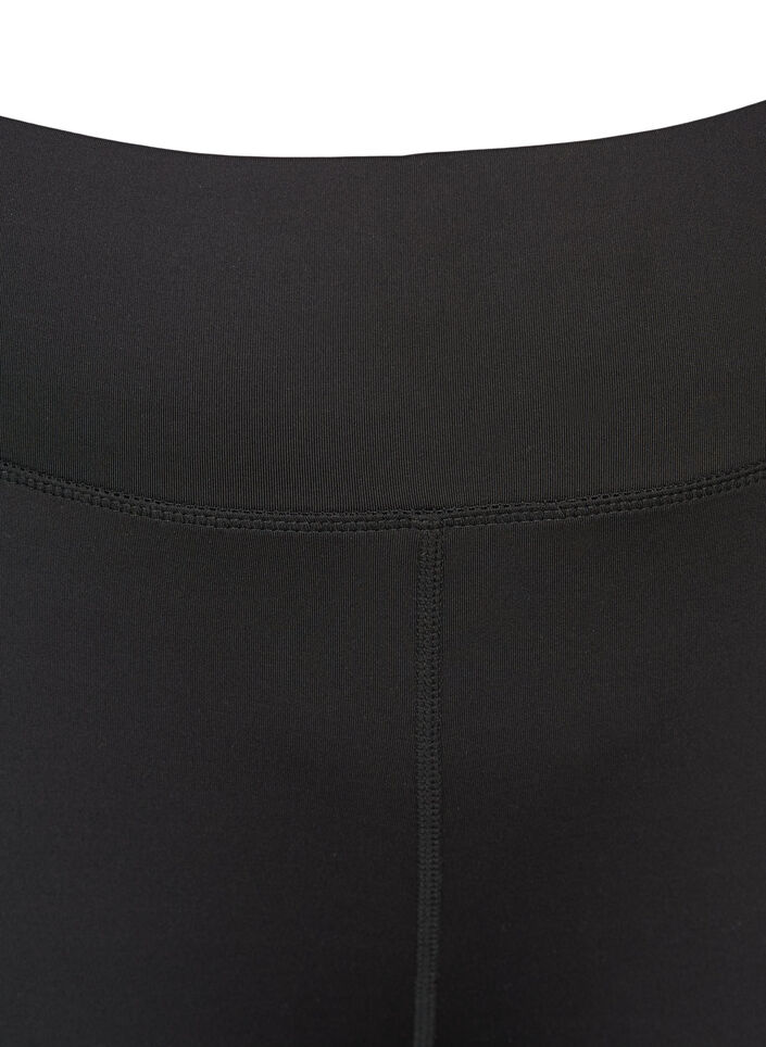 Cropped basic workout leggings, Black, Packshot