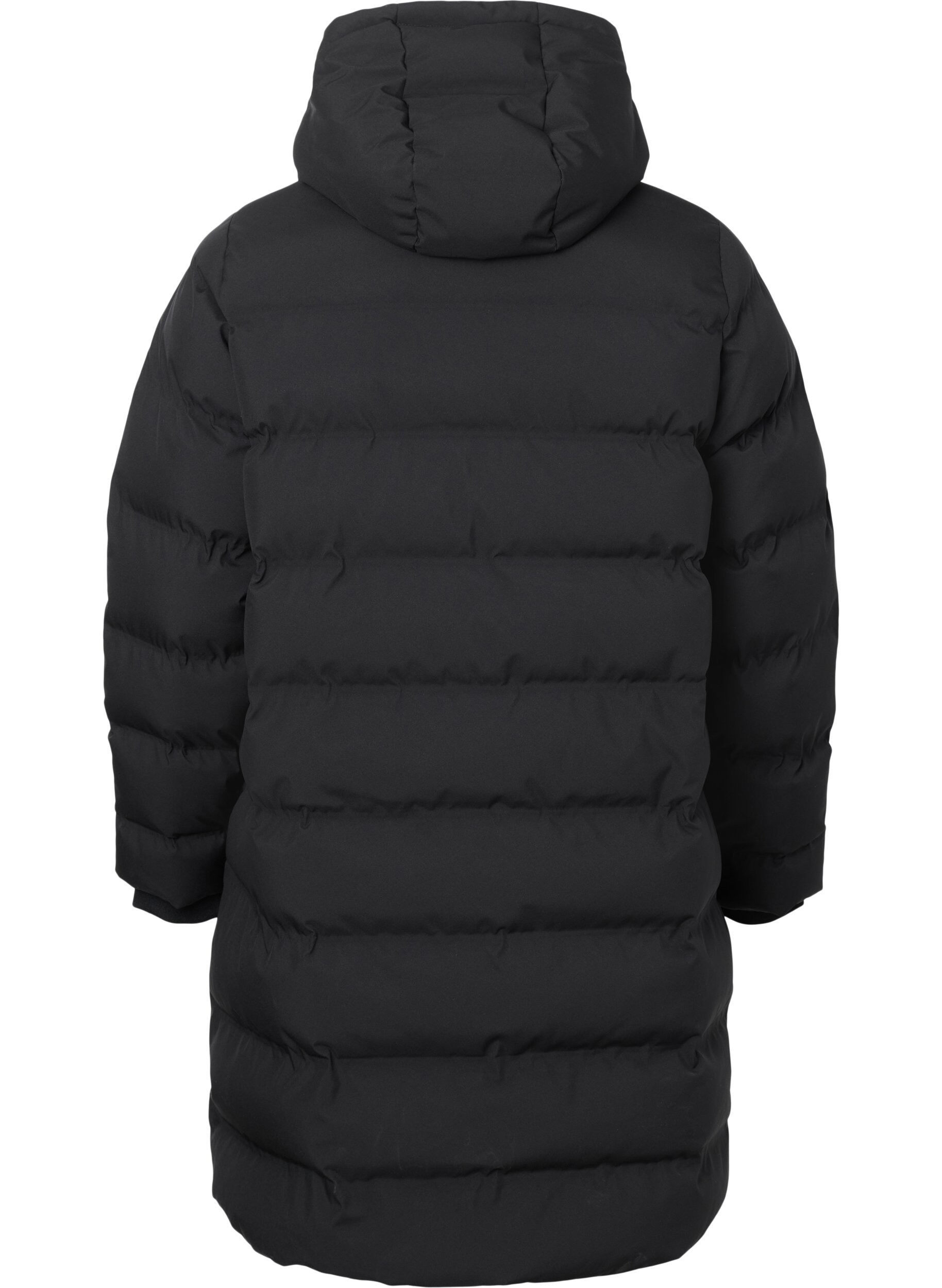 ZizzifashionPuffer coat with hood and pockets, Black, Packshot image number 1