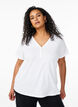 T-shirt with button detail, White, Model image number 0