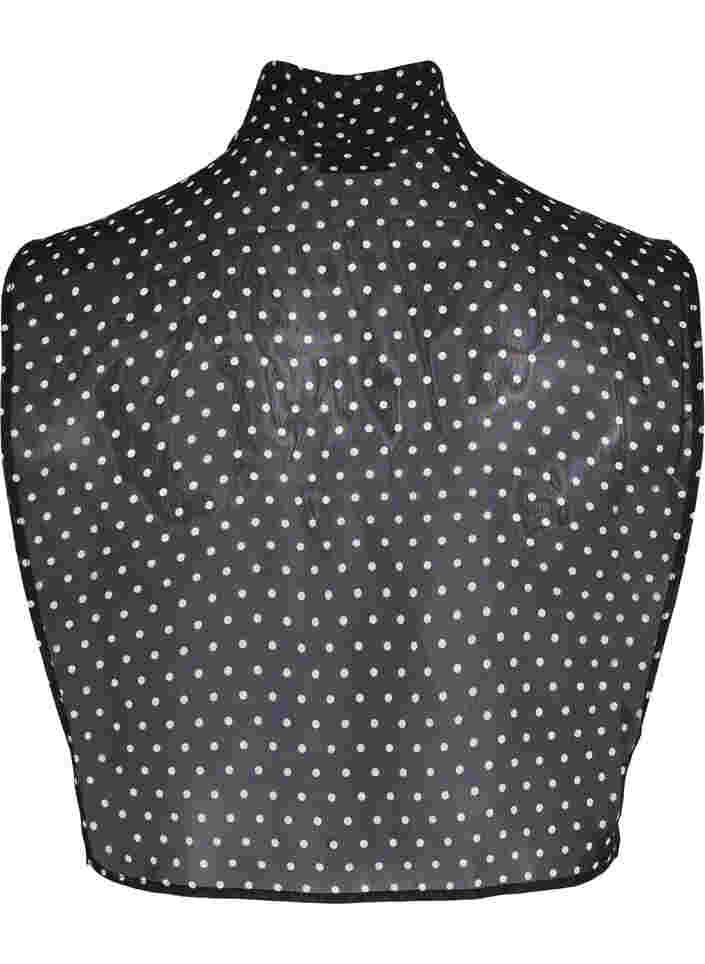 Dotted collar with tie detail, Black w. White , Packshot image number 1