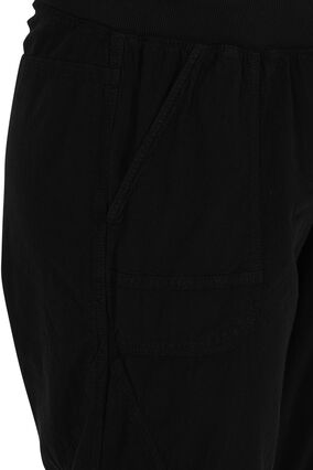 Cotton Capri trousers , Black, Packshot image number 2