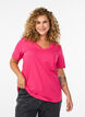 Short sleeve t-shirt with v-neckline, Pink, Model image number 0