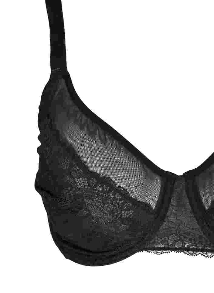 Figa lace bra with mesh, Black, Packshot image number 2