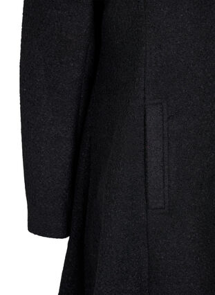 Coat with a hood and A-line cut, Black, Packshot image number 3