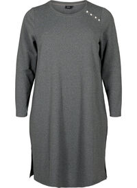 Long-sleeved jersey dress with button detail