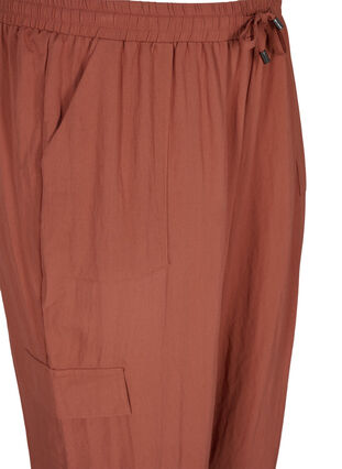Loose viscose trousers with large pockets, Copper Brown, Packshot image number 2