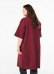 Short sweatshirt dress with high collar and zip, Dark Bordeaux, Model image number 2