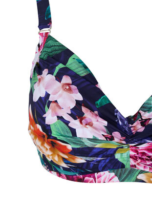 Floral bikini top with underwire, Flower Print, Packshot image number 2