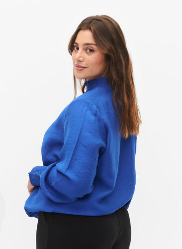Viscose blouse with smock, Surf the web, Model image number 1