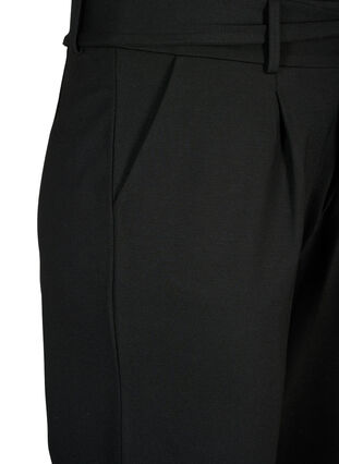 High-waisted trousers with ruffles and tie string, Black, Packshot image number 2