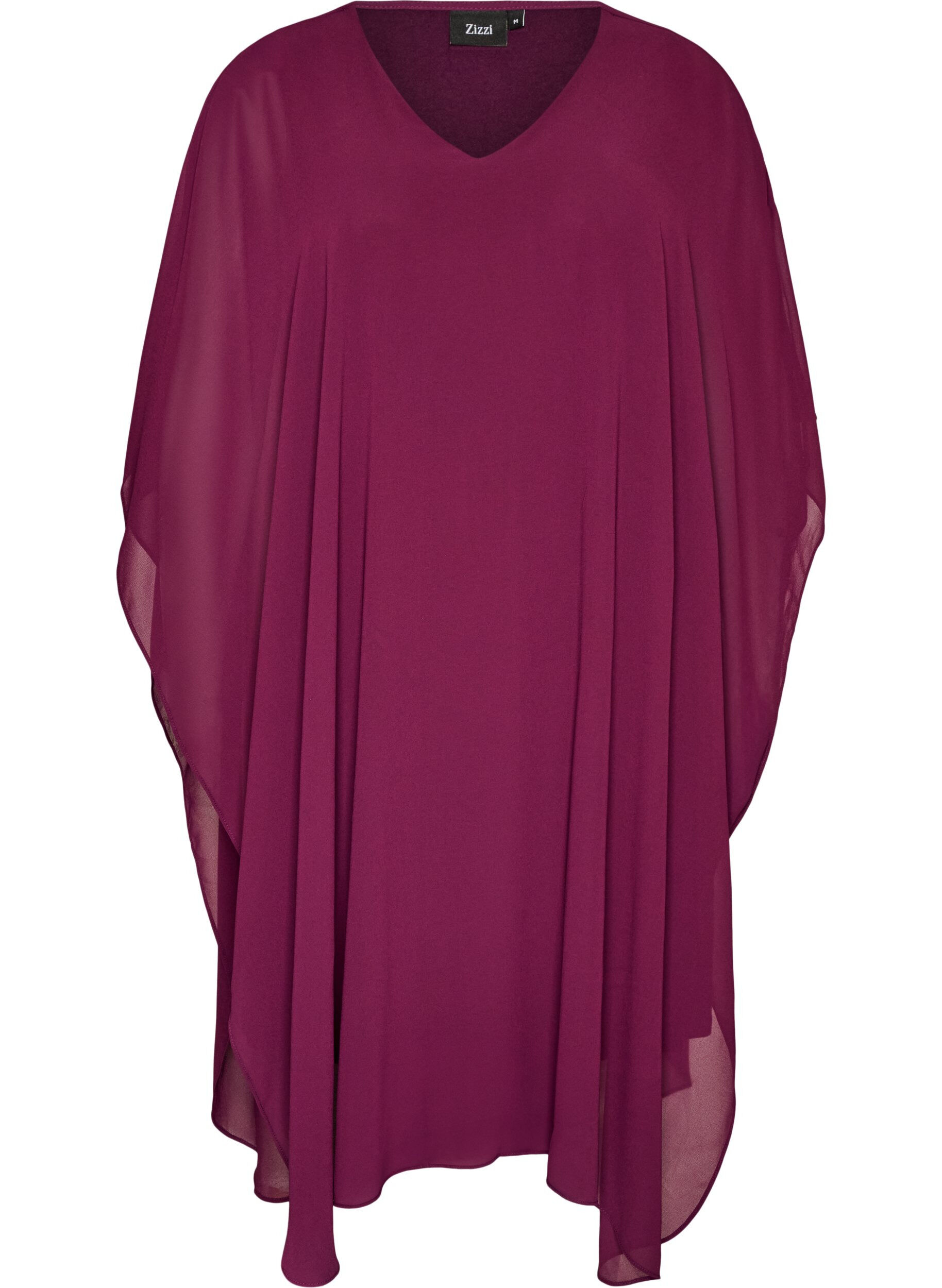 Short chiffon dress with V-neck