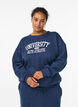 Sweatshirt with text print, Blue, Model image number 0