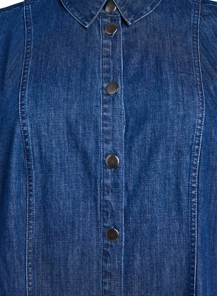 Midi-length denim shirt dress, Blue, Packshot image number 2