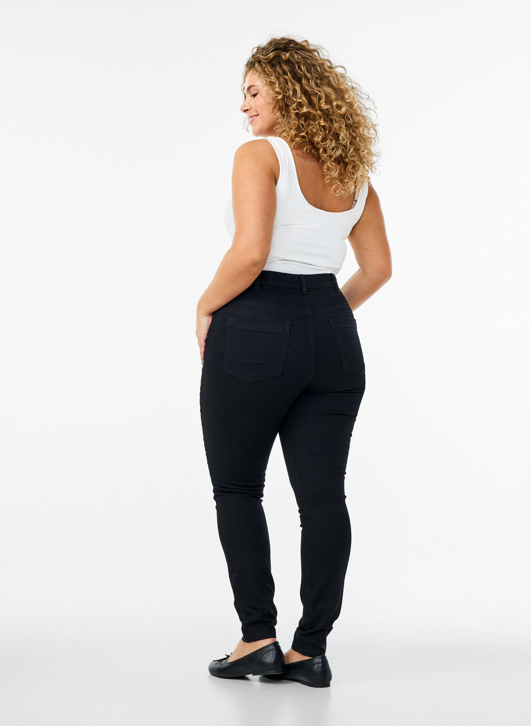 ZizzifashionAmy jeans with a high waist and super slim fit, Black, Model image number 1