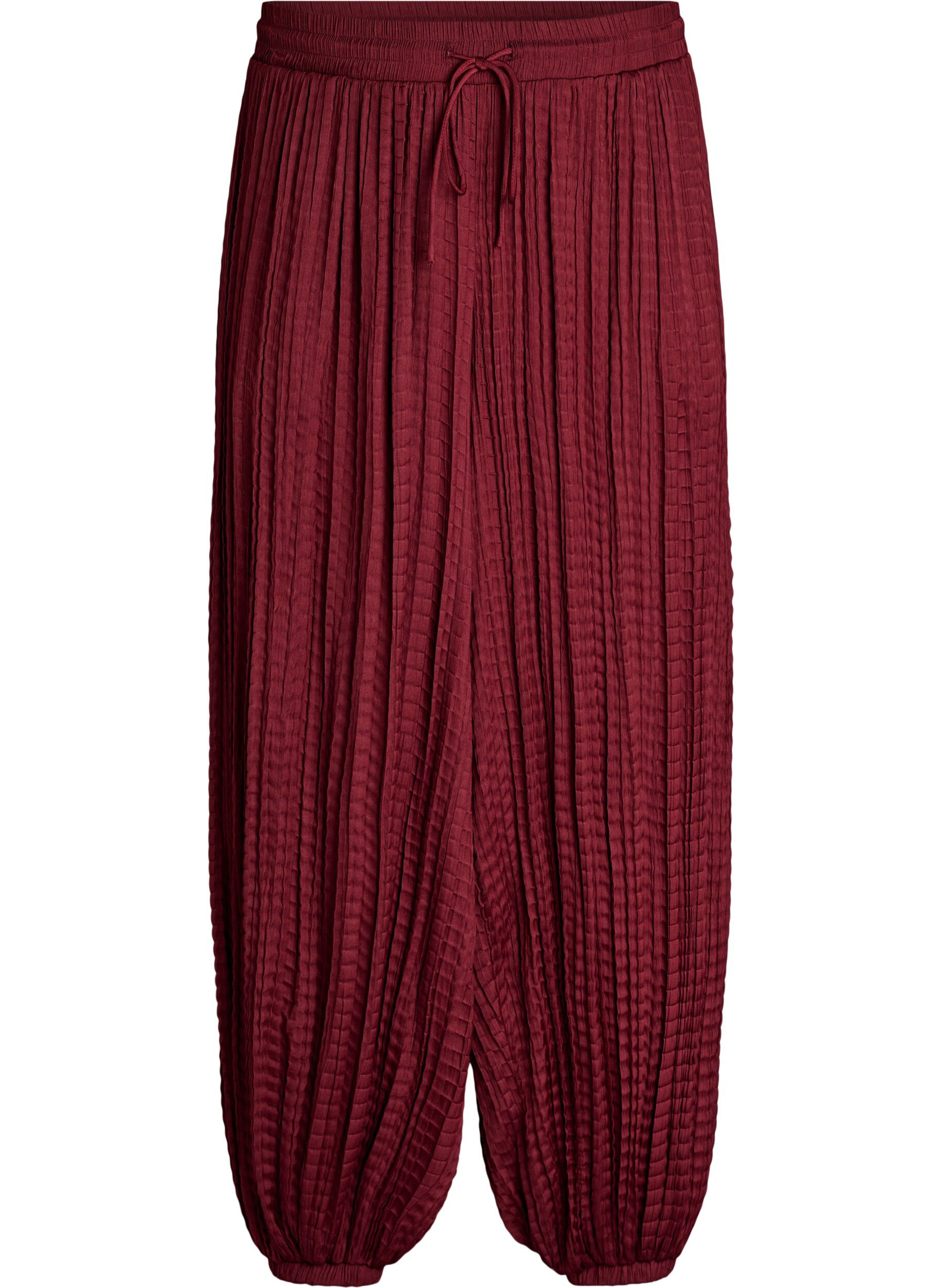 Balloon trousers with texture and an elasticated waist