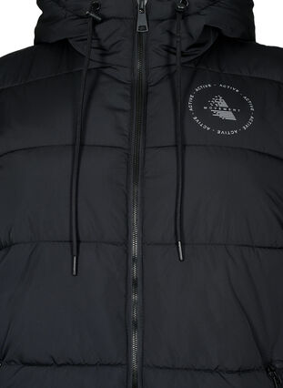 Hooded waistcoat with pockets, Black, Packshot image number 2
