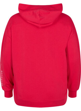 Sweatshirt with hood and text print, Barberry, Packshot image number 1