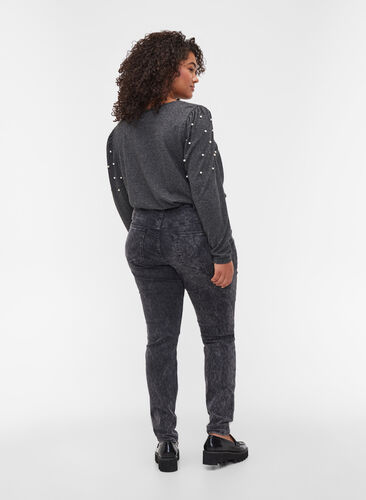 High-waisted Amy jeans , Grey Denim, Model image number 1