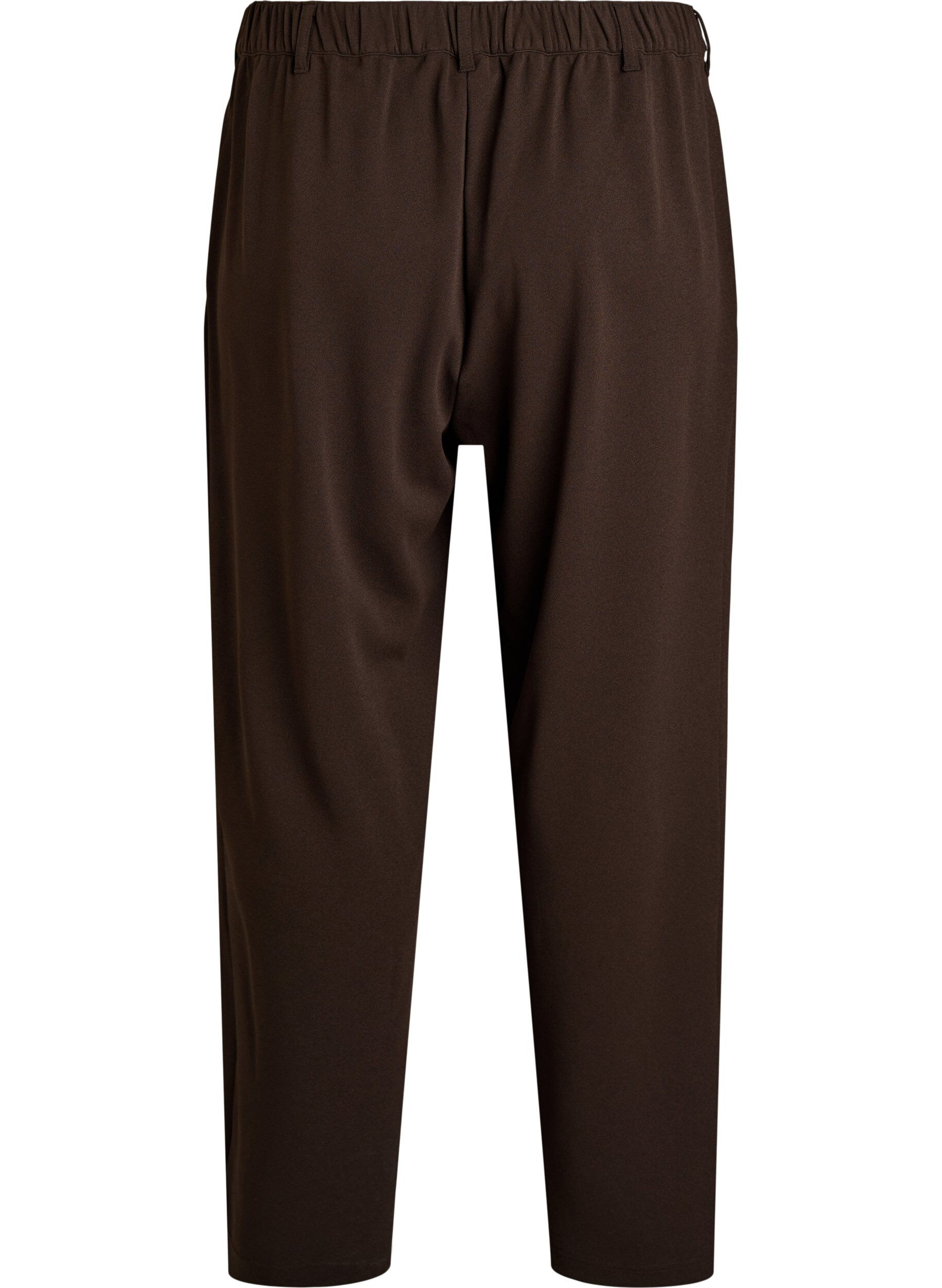 Zizzifashion High-waisted trousers with belt detail and gold buckle, Brown, Packshot image number 1