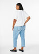Cropped Vera jeans with distress detail, Light Blue, Model image number 1