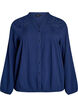 Cotton muslin blouse with embroidered details, Blue, Packshot image number 0