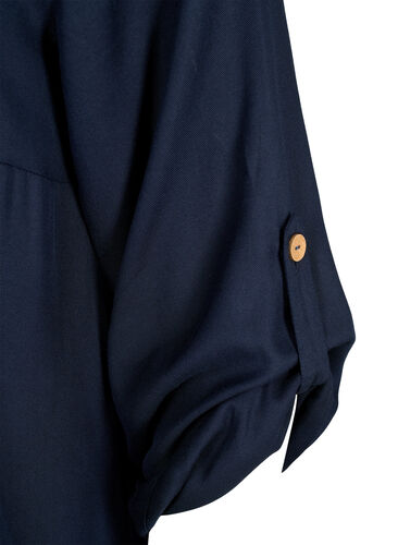 Viscose tunic with hood, Navy Blazer, Packshot image number 3