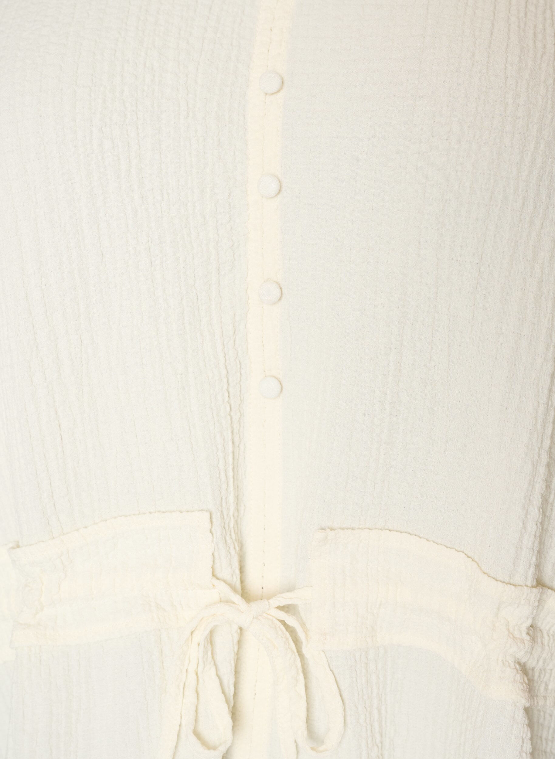 ZizzifashionBlouse with texture and a tie-waist, Vanilla, Packshot image number 2