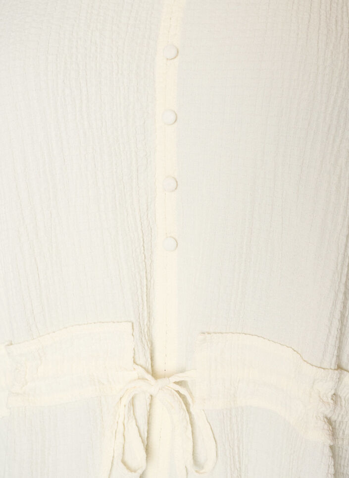 Blouse with texture and a tie-waist, Vanilla, Packshot image number 2