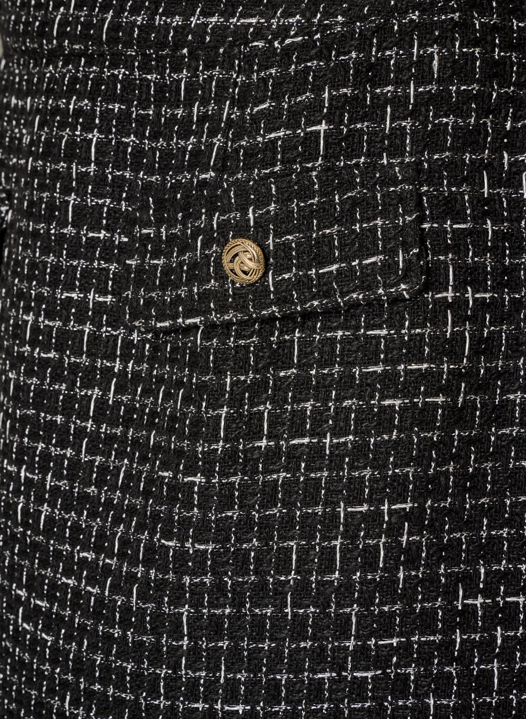 ZizzifashionShort boucl&eacute; skirt, Black, Packshot image number 2