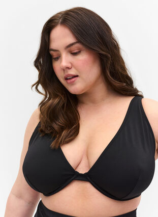 Bikini bra with underwire, Black, Model image number 0