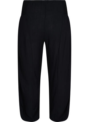 Loose-fitting trousers with smocking detail, Black, Packshot image number 1