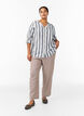 Cotton shirt blouse with V-neck, Blue, Model image number 1